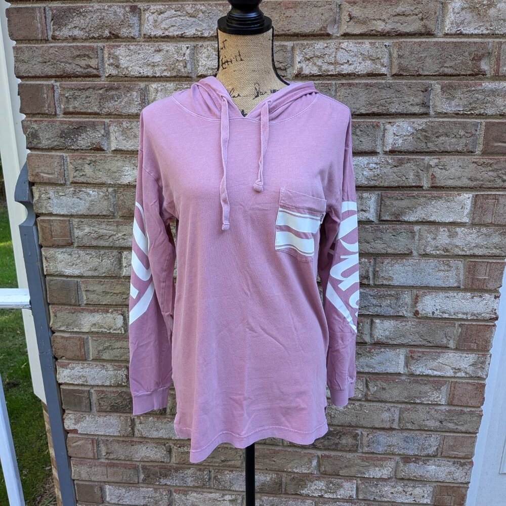 ⭐ Victoria's Secret PINK hooded light-weight tee top XS